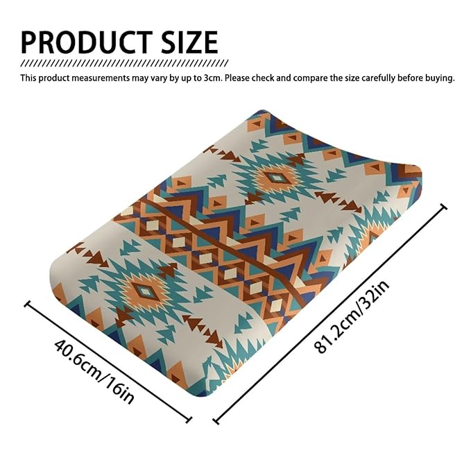 Aztec Western Changing Pad Cover for Baby Comfort Diaper Change Table TribalPad Covers Soft Breathable Changing Pad Sheets Cover