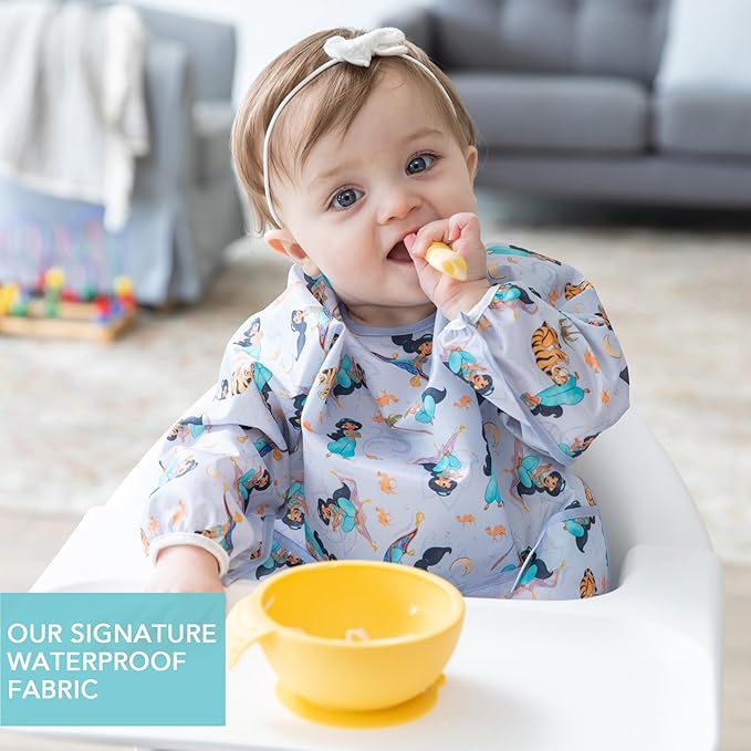 Bumkins Sleeved Bib for Girl or Boy, Baby and Toddler for 6-24 Mos