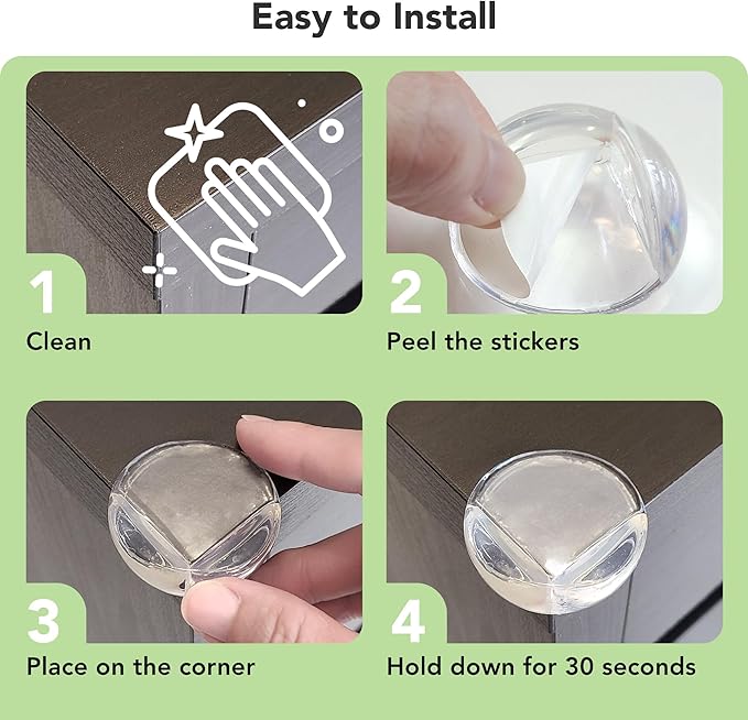 Corner Protector Baby Proof, BPA-Free, Table Corner Protectors for Furniture, Clear Corner Covers Baby Safety, Baby Corner Protector Guards, (12 Pack)