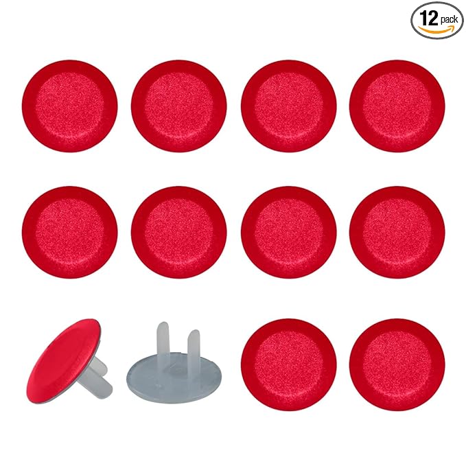 Outlet Covers, Child Safe, Easy Install, Pure Red Color