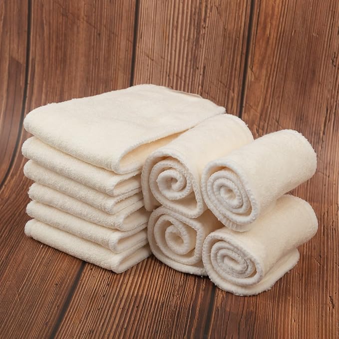 ALVABABY 12PCS Newborn Cloth Diaper Inserts - 4 Layers, Reusable, Overnight 12SMB