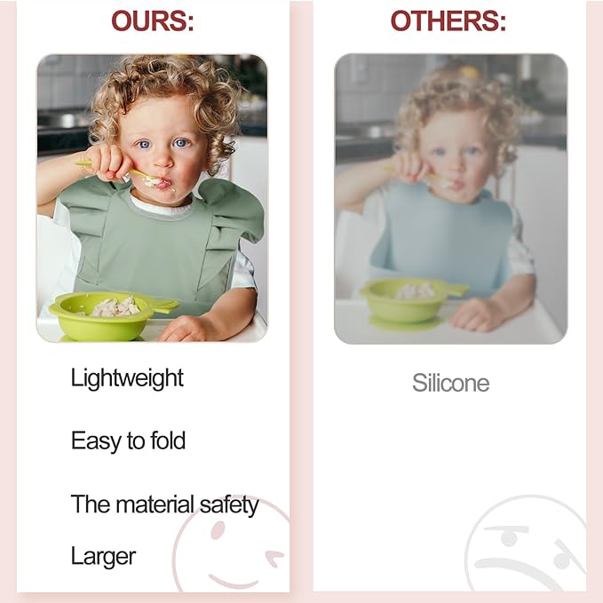 JaGely 3 Pcs Baby Food Bib for Eating Waterproof Washable Toddler Bib Soft Feeding Apron with Food Catcher for Toddler Boy or Girl Eating Travel Home Supplies