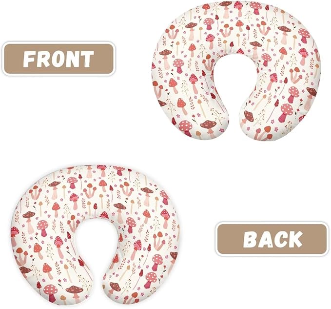 Nursing Pillow Cover for Breastfeeding Pillow,Removable Breastfeeding Pillows Covers,Ultra-Soft Slipcover for Baby Nursing Pillow, Fits Newborn Feeding Pillow,Mushrooms (Cover Only)