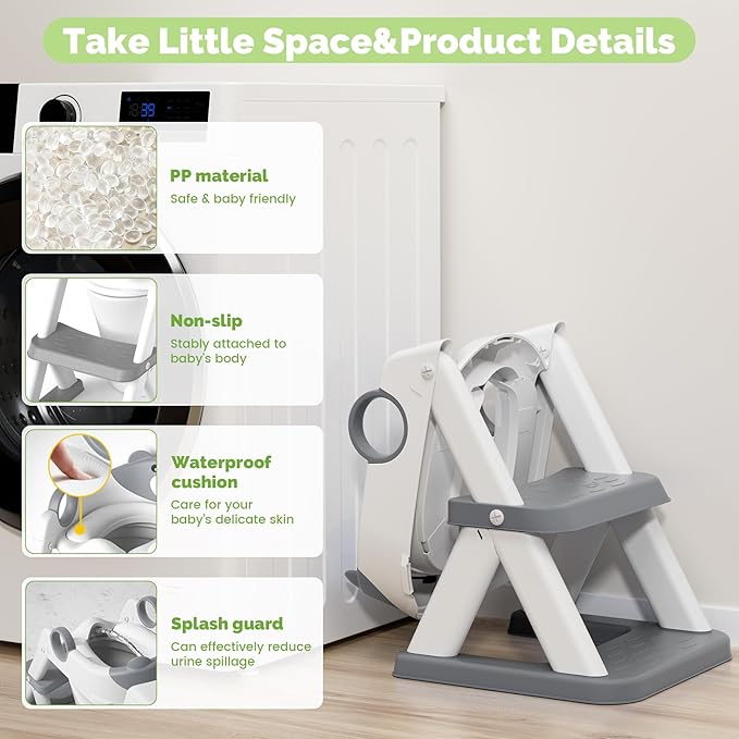 COOSEYA Toilet Seat, Potty Training Seat for Toddler, Upgraded 2-in-1 Potty Toilet Training for Boys and Girls,Waterproof Cushioned Mat with Non-slip Step Stool