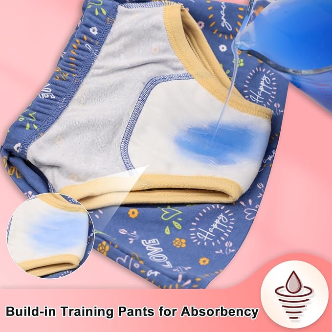 MooMoo Baby Girls Potty Training Underwear 2 Packs Cotton Diaper Skirt for Potty Training Absorbent