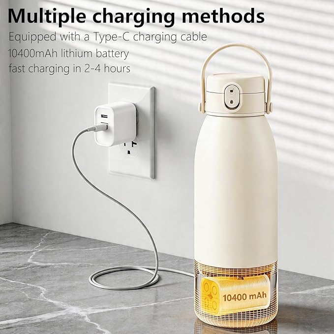 Portable Bottle Warmer for Travel, Fast Heating Milk Warmer On The Go,Temp Control 95°F -131°F,17 OZ Water Warmer for Breast Milk,Long-Lasting Keep Warm Function
