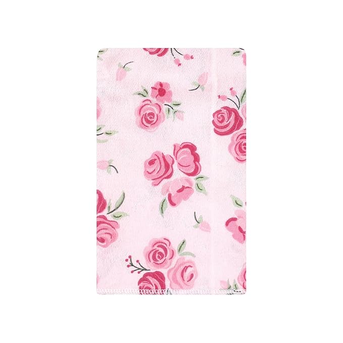 Hudson Baby Unisex Baby Cotton Flannel Burp Cloths, Blush Rose, One Size