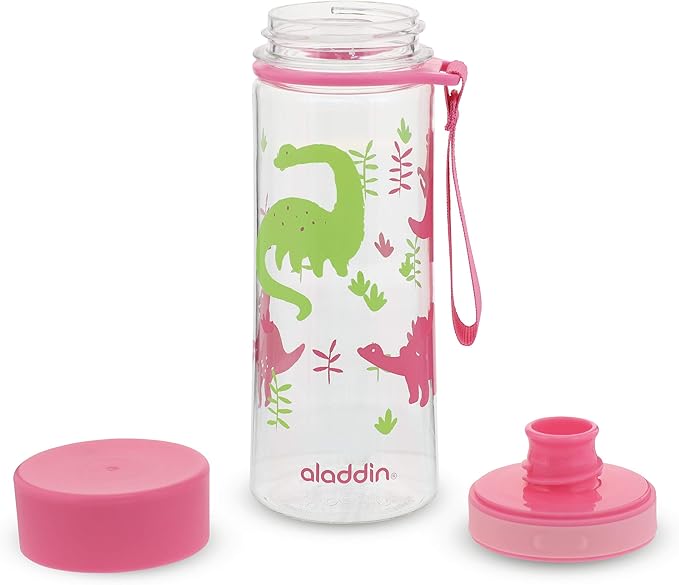 Aladdin My First Aveo Childrens Water Bottle 0.35L Pink Graphics – Leakproof - Wide Opening for Easy Fill - BPA-Free - Kids Water Bottles for School - Stain and Smell Resistant - Dishwasher Safe
