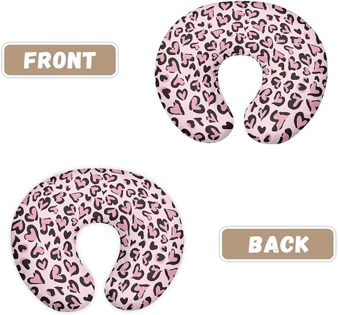 Pink Leopard Feeding Pillow Cover Washable & Breathable Nursing Pillow Slipcovers Breastfeeding Newborn Feeding Cushion Cover Practical Gift, Best Choice for Mom Cover Only