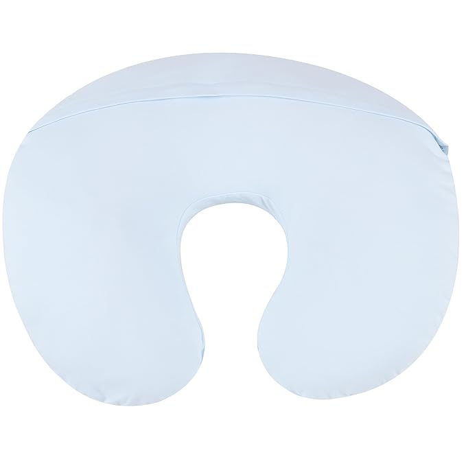 Onacosht 100% Organic Cotton Nursing Pillow Cover Soft Breathable Jersey Feeding Pillow Slipcover Fits Standard Infant Nursing Pillow for Baby Boy and Girl, Pastel Blue