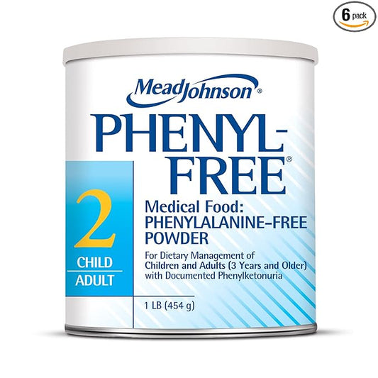 Mead Johnson Phenyl-Free 2 Can 1Lb For Children And Adults With Pku - Case of 6 - Model 008001
