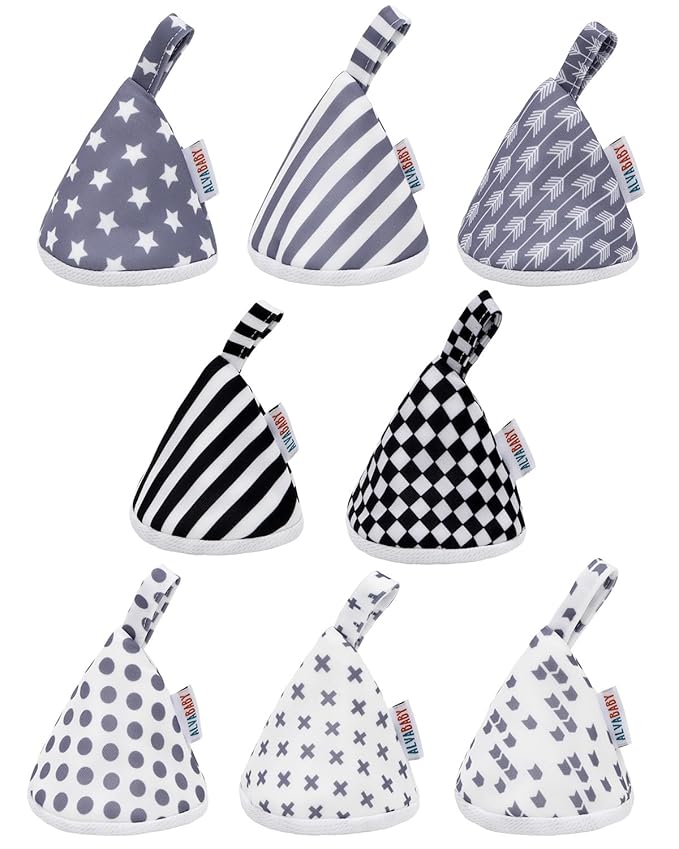 ALVABABY 8 Pcs Baby Boy Pee Covers, 3.5 * 4 In,Strong Water Absorption Pee Shield for Newborn Boy, 4-Layer Reusable Pee Cap, Diaper Changing Accessory for Baby Gift 8NG01