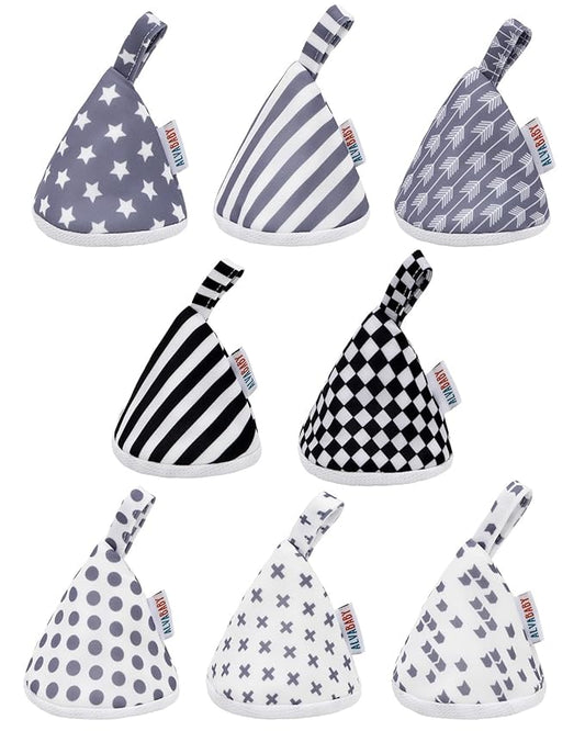 ALVABABY 8 Pcs Baby Boy Pee Covers, 3.5 * 4 In,Strong Water Absorption Pee Shield for Newborn Boy, 4-Layer Reusable Pee Cap, Diaper Changing Accessory for Baby Gift 8NG01