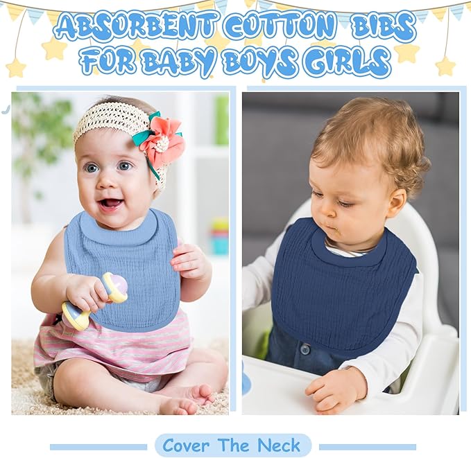 Twistover Newborn Bibs Feeding Bibs for Drooling and Teething Comfy Neck Baby Bib with Padded Absorbent Collar