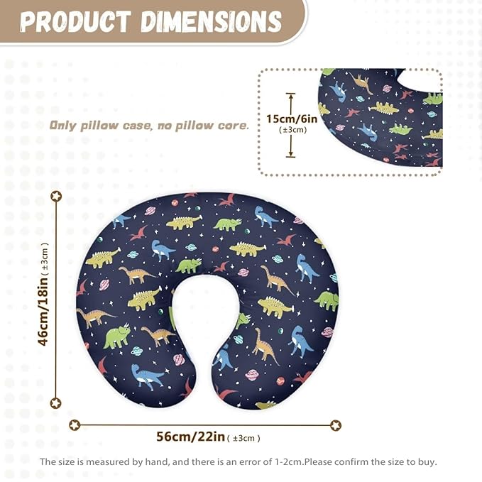 Nursing Pillow Cover Dinosaur Quick-Dry Fabric Fits The Original Support Pillow for Breastfeeding and Bottle Feeding Nursing Pillow Cover Dark Blue