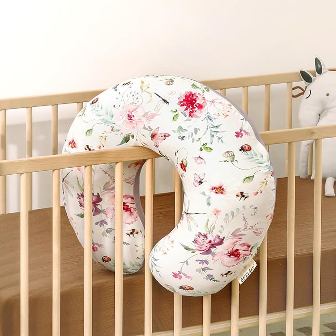GRSSDER Nursing Pillow Cover, Stretchy Soft Minky Fabric Covers, Fit Most Nursing Support Pillows for Breastfeeding, Comfortable Safe Pillow Cover, Pretty Stylish Pattern