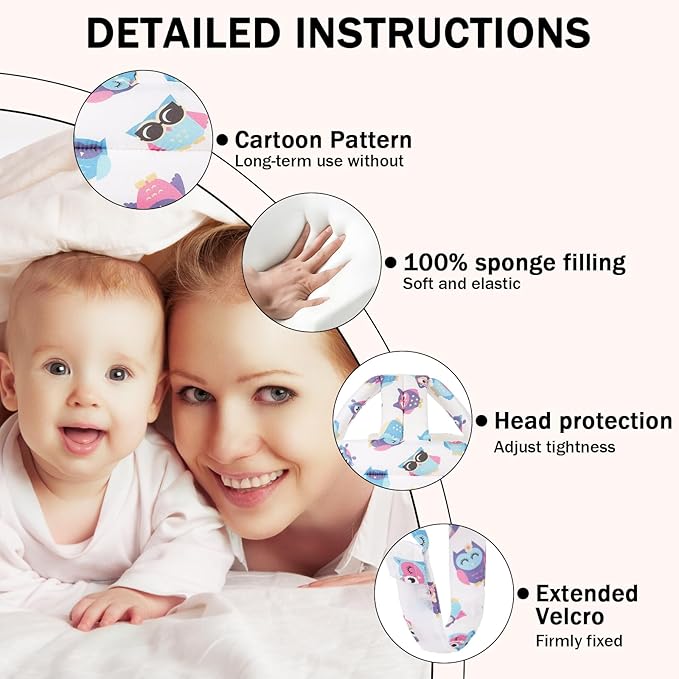 Baby Head Protector for Crawling Walking, Baby Helmet Adjustable No Bumps and Soft Cushion, Infant Safety Cap for Kid Learning to Walk
