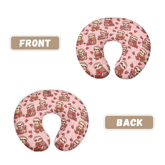 Jeiento Pink Love Heart Sloth Nursing Pillow Covers for Nursing Pillowcase Comfortable Feeding Pillow Covers Soft Quick-Dry Fabric Cover for Breastfeeding Moms