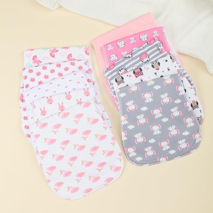10-Pack Burp Cloths for Baby Boys and Girls - Organic Baby Burp Cloth,Baby Washcloths, Burp Rags, Large Neutral Burp Clothes for Newborn