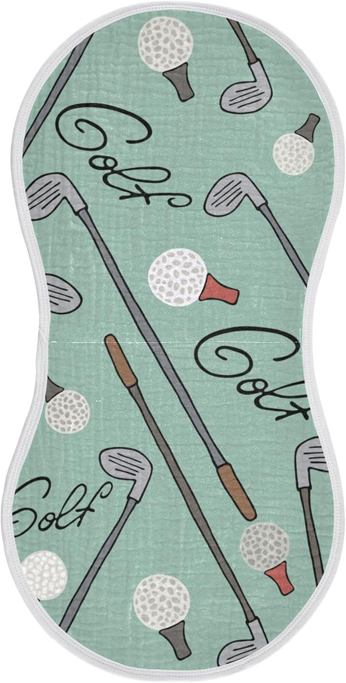 Golf Cartoon Burp Cloths Baby Boys Girls Absorbent Soft Cotton Burping Cloths Rags 1 Pack