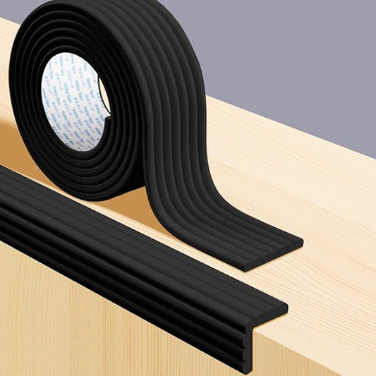 Proof Edge Corner Protector, 2pcs 78.7in/200cm Furniture Safety Bumpers Guard Padding, Soft NBR Rubber Foam Adhesive Cushion, Fireplace Cabinets Table Desk Edges & Sharp Corners (Black)