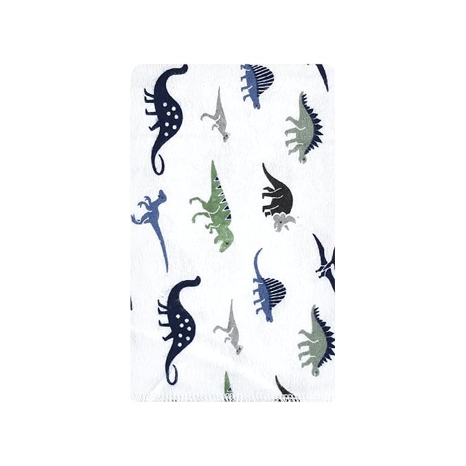Hudson Baby Unisex Baby Cotton Flannel Burp Cloths, Blue Green Dino, One Size
