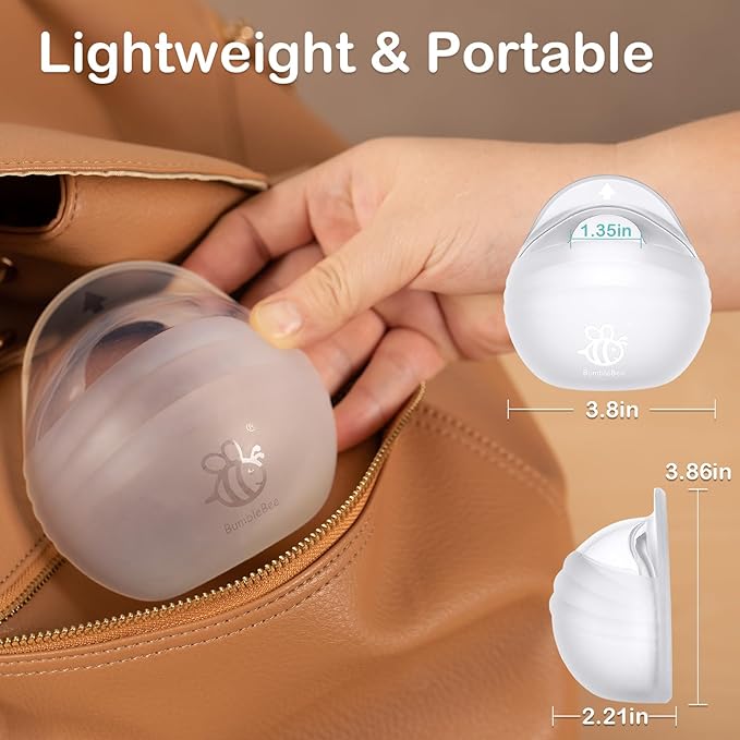 BumbleBee Milk Collector, Portable Silicone Breastmilk Catcher, Kick-Proof Wearable Brest Shields for Breastfeeding Mom, 3oz/2pcs