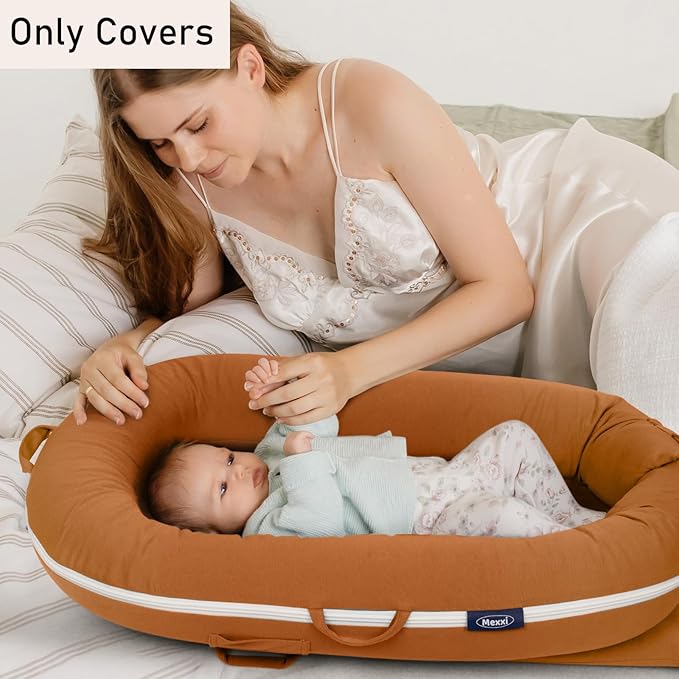 Organic Replacement Cover with Waterproof Pad | Premium Quality Spare Cover Certified Organic Cotton | [Fits Dockatot Deluxe + Docks] (Cover Only) (Brown, Waterproof Organic Cotton)