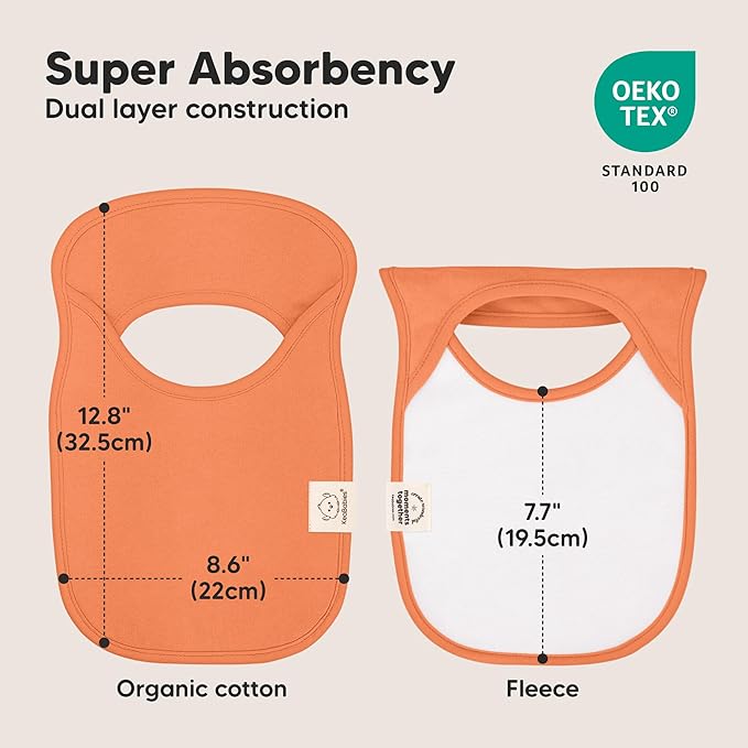 KeaBabies 8-Pack Bibs for Baby Girl, Boy - Pullover Large Baby Bibs for Drooling and Teething Infant, Newborn, Soft & Absorbent Organic Cotton, Long Torso Coverage Keep Toddler Clean & Dry (Eclipse)