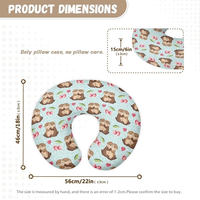 Jeiento Cartoon Sea Animal Otter Nursing Pillow Covers for Newborn Soft Nursing Pillows Slipcovers Quick Day Breastfeeding Pillow Case
