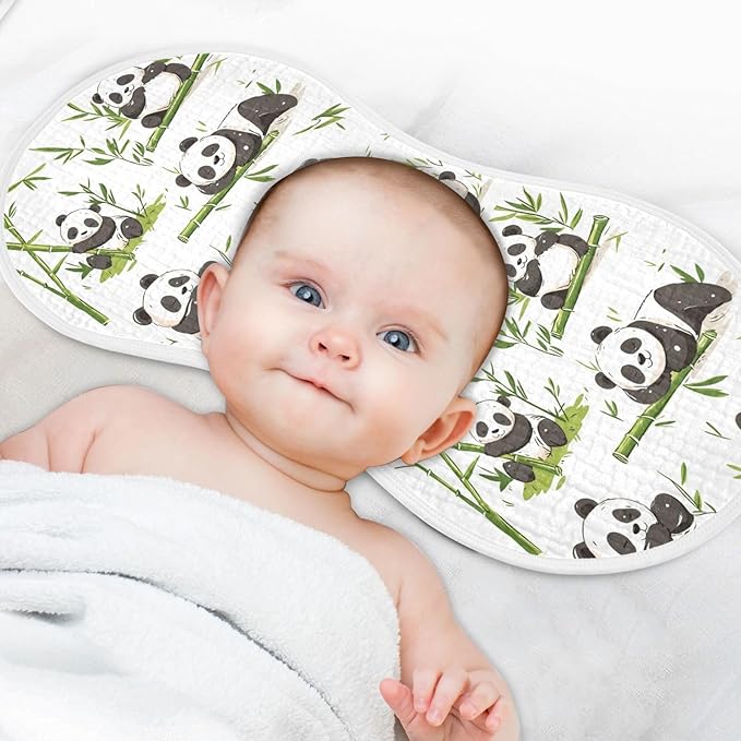 vvfelixl Muslin Burp Cloths Pandas Bamboo Baby Washcloths for Baby Girl Boys 2 Pack