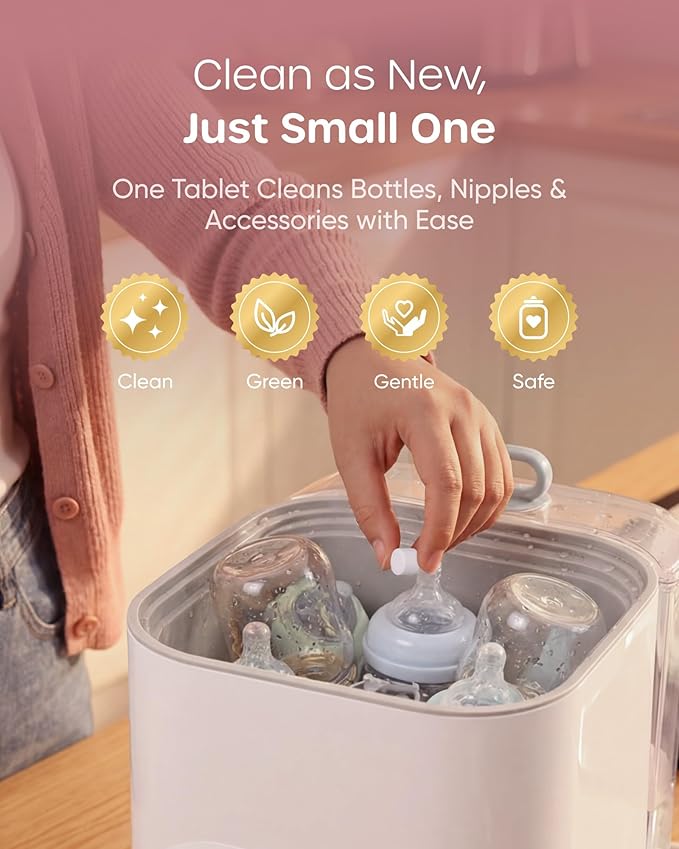 Nuliie 60PCS Detergent Tablets with Sealed Box, Bottle Washer Tablets for Momcozy, Baby Brezza, GROWNSY & Momfann, Removes Milk Residue & Odor, Gentle Formula Safe