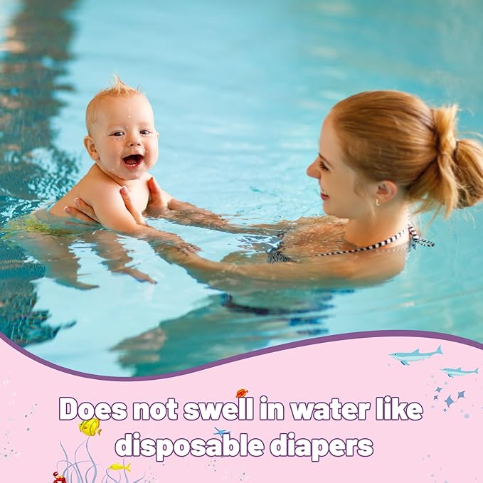 MOEMOE Baby Reusable Swim Diapers 3Pcs Comfortable Waterproof Baby Swim Diapers for Boys and Girls Swim Lesson S/2T