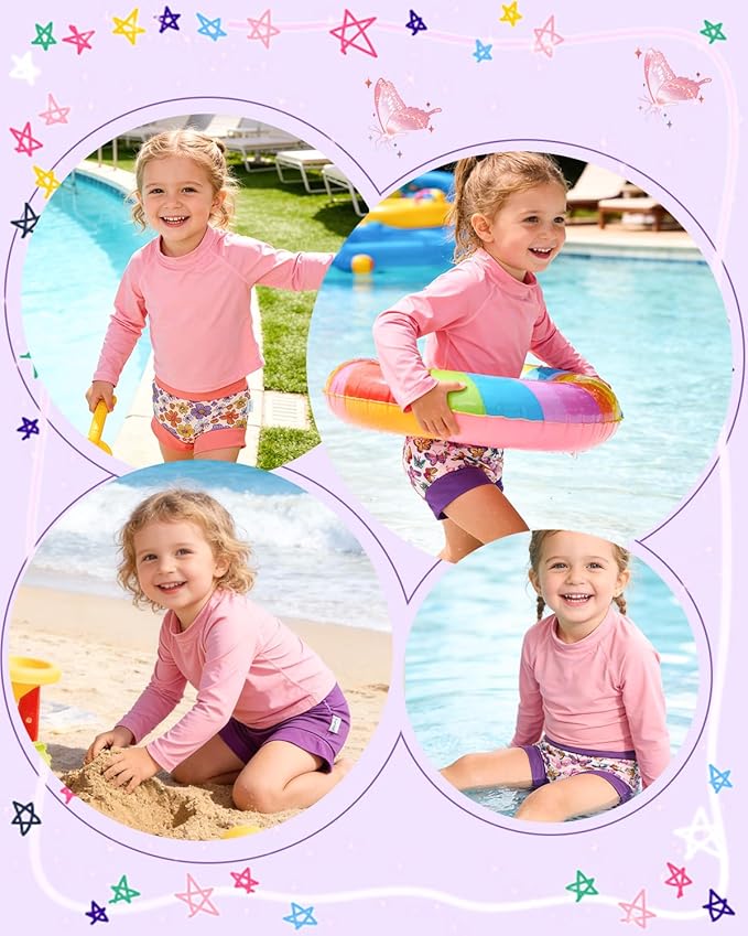babygoal Purple Reusable Swim Diaper - Waterproof Cloth Swimmers Pants for 18 Months to 24 Months Baby Toddler Beach & Pool