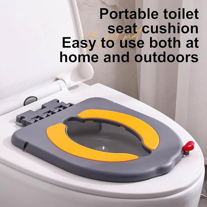 Portable Potty Training Seatï Upgraded Non-Slip-Anti pinch buttocks, No need to disassemble and install every time, saving a lot of time for Toddlers & Kids, Suitable for multi shaped toilets (Gray)