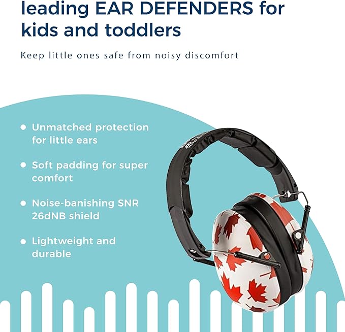 BANZ Kidz Earmuffs 2 Years & Older - Loud Noise Cancelling Kids Headphones & Toddler Ear Muffs, Size Adjustable