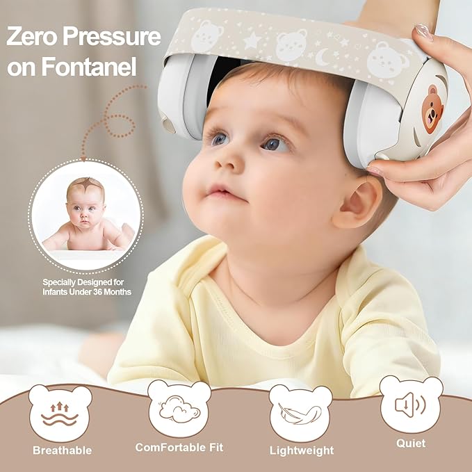 Floriogra Baby Headphones for Noise, Baby Ear Protection for Babies and Toddlers 0-36 Months - Adjustable Babies Noise Cancelling Headphones -Infant Ear Protection Earmuffs Against Hearing Damage