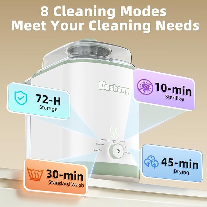 Grownsy EaseClean Bottle Washer Pro | All-in-One Bottle Washer and Sterilizer and Dryer | Baby Bottle Washer for Bottles, Pump Parts & Baby Essentials | Replaces Hand Washing