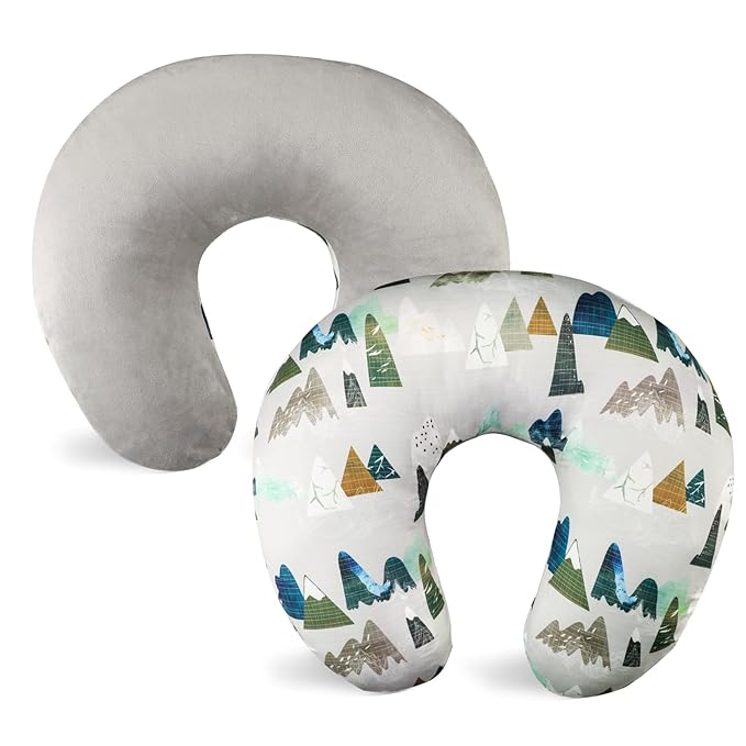 TANOFAR Nursing Pillow Cover 1 Pack, Stretchy Removable Nursing Cover for Breastfeeding Pillows, Ultra Soft Snug Fits On Newborn Feeding Pillow Case for Baby Girls/Boys, Mountain