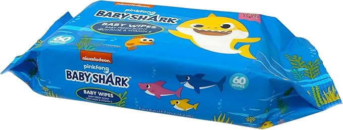 Baby Shark 60ct Baby Wipes with Aloe & Vitamin E - 24 pack