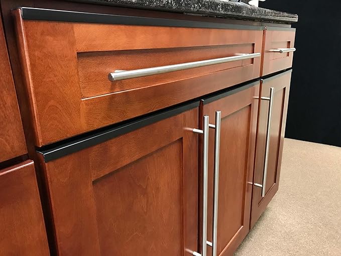 Outwater Industries | 3/4 Inch (.75'') Cabinet Door Protector Edge Guard in Black | Fits 3/4" Edge | 24 Inch (Pack of 3)