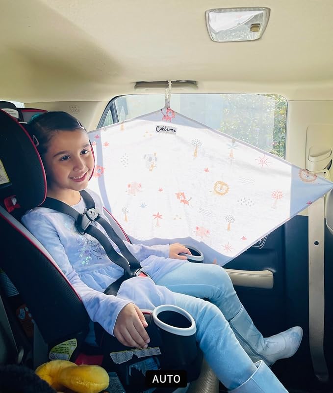 Multi-Use Car Window Shade for Babies & Toddlers, Can be Used as a Nursing Cover and Car Seat Cover, Newborn Essentials, Expecting Mothers and Infants Must Have, Travel Essentials