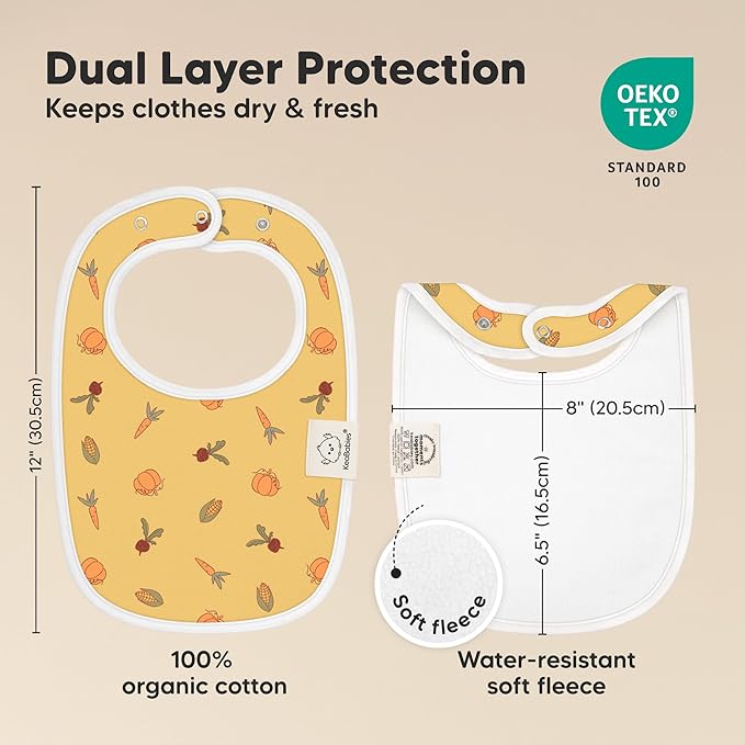 8-Pack Organic Baby Bibs for Boys, Girls - Soft Cotton Drooling and Teething Bibs for Baby Girl & Boy, Extra Absorbent, Easy To Clean & Put On for Toddler, Newborn, Infant 0-24 Months (Countryside)