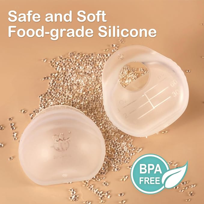 BumbleBee Milk Collector, Portable Silicone Breastmilk Catcher, Kick-Proof Wearable Brest Shields for Breastfeeding Mom, 3oz/2pcs