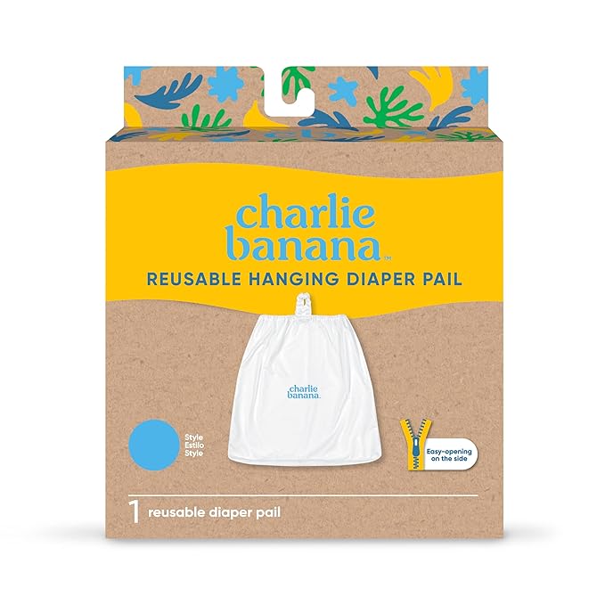 CHARLIE BANANA Reusable and Washable Cloth Diaper Wet Bag, Waterproof Hanging Diaper Pail and Laundry Bag, Turquoise