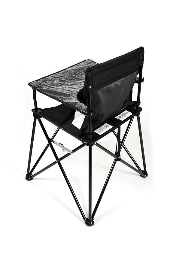 ciao! baby Portable High Chair for Babies and Toddlers, Compact Folding Travel High Chair with Carry Bag for Outdoor Camping, Picnics, Beach Days, and More (Black)