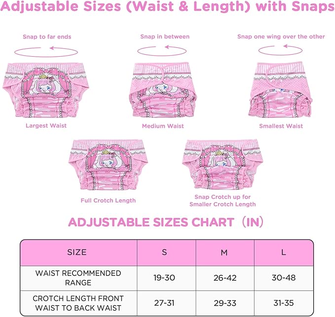 Littleforbig Washable Adjustable Reusable Waterproof Cloth Adult Diaper Wrap Cover - Little Beauty