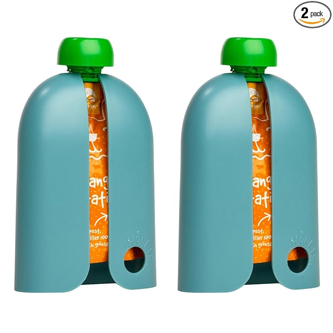 Kindertrekk™ The Swedish Squeeze Pouch Holder - 2pack | The Baby Product You Didn't Know You were Missing | Enjoy a Snack on The Go | No More Messy Clean-ups | Fits Most Squeeze Pouches | Age 9month+