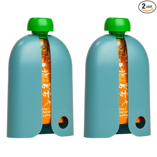 Kindertrekk™ The Swedish Squeeze Pouch Holder - 2pack | The Baby Product You Didn't Know You were Missing | Enjoy a Snack on The Go | No More Messy Clean-ups | Fits Most Squeeze Pouches | Age 9month+