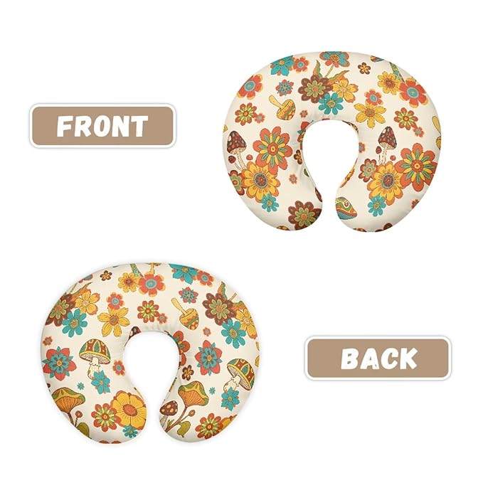 Hippie Flower Nursing Pillow Cover,Ultra-Soft Stretchy Removable Slipcover for Breastfeeding Pillows for Baby Boys Girls